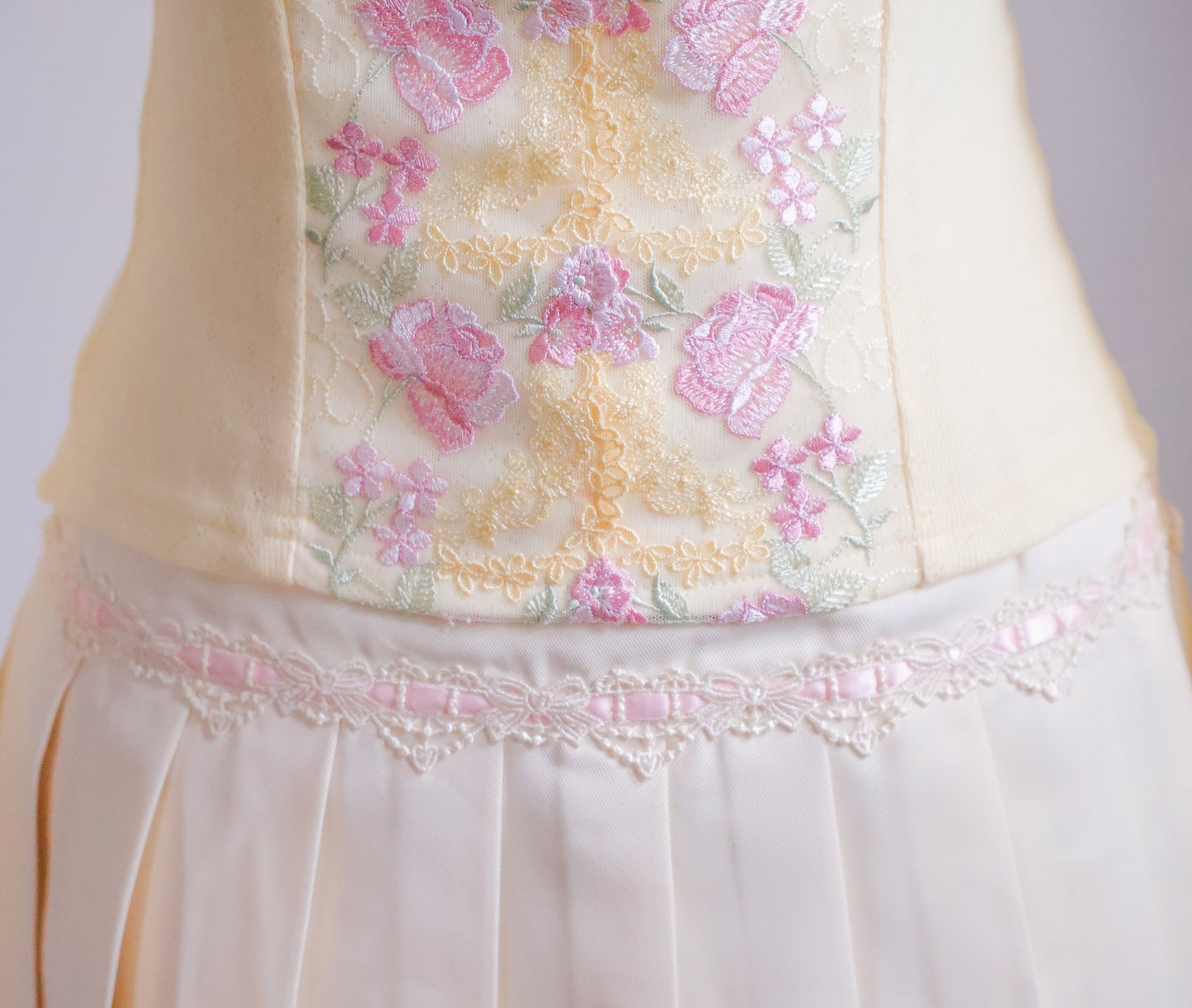 Vintage Teacup Long Sleeve Pointelle Tee