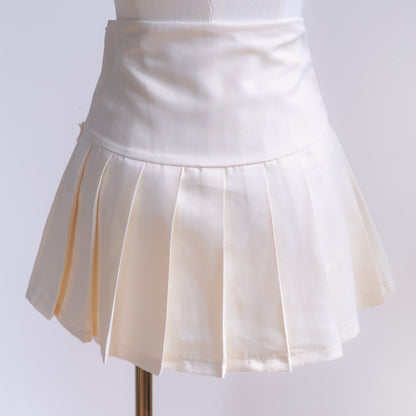 Antique Ribbon Pleated Skirt in Vintage Ivory
