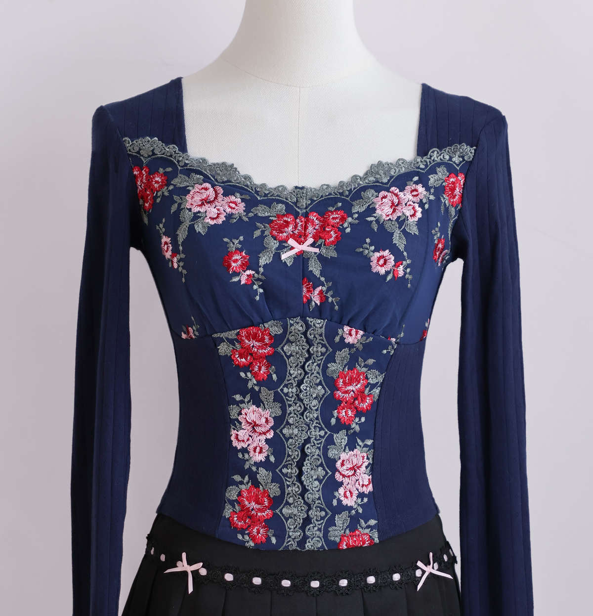 Midnight Rose Long Sleeve Top