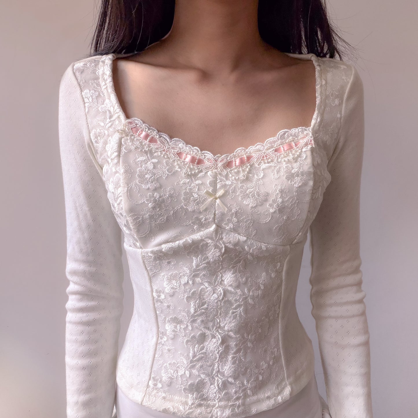 Snow Angel Long Sleeve Pointelle Tee