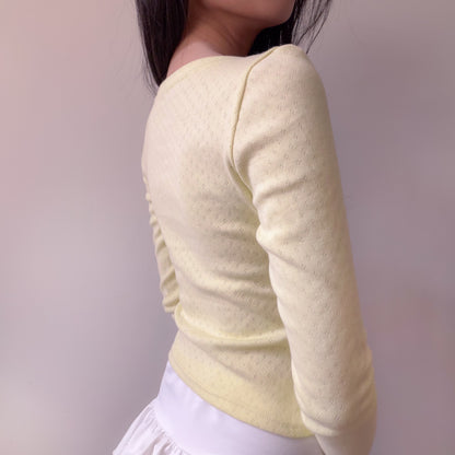 Vintage Teacup Pointelle Long Sleeve Tee