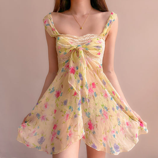 Yellow Floral Fairy Babydoll Slip (L)