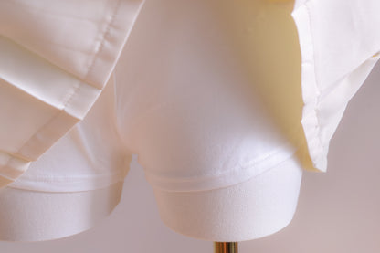 Antique Ribbon Pleated Skirt in Vintage Ivory