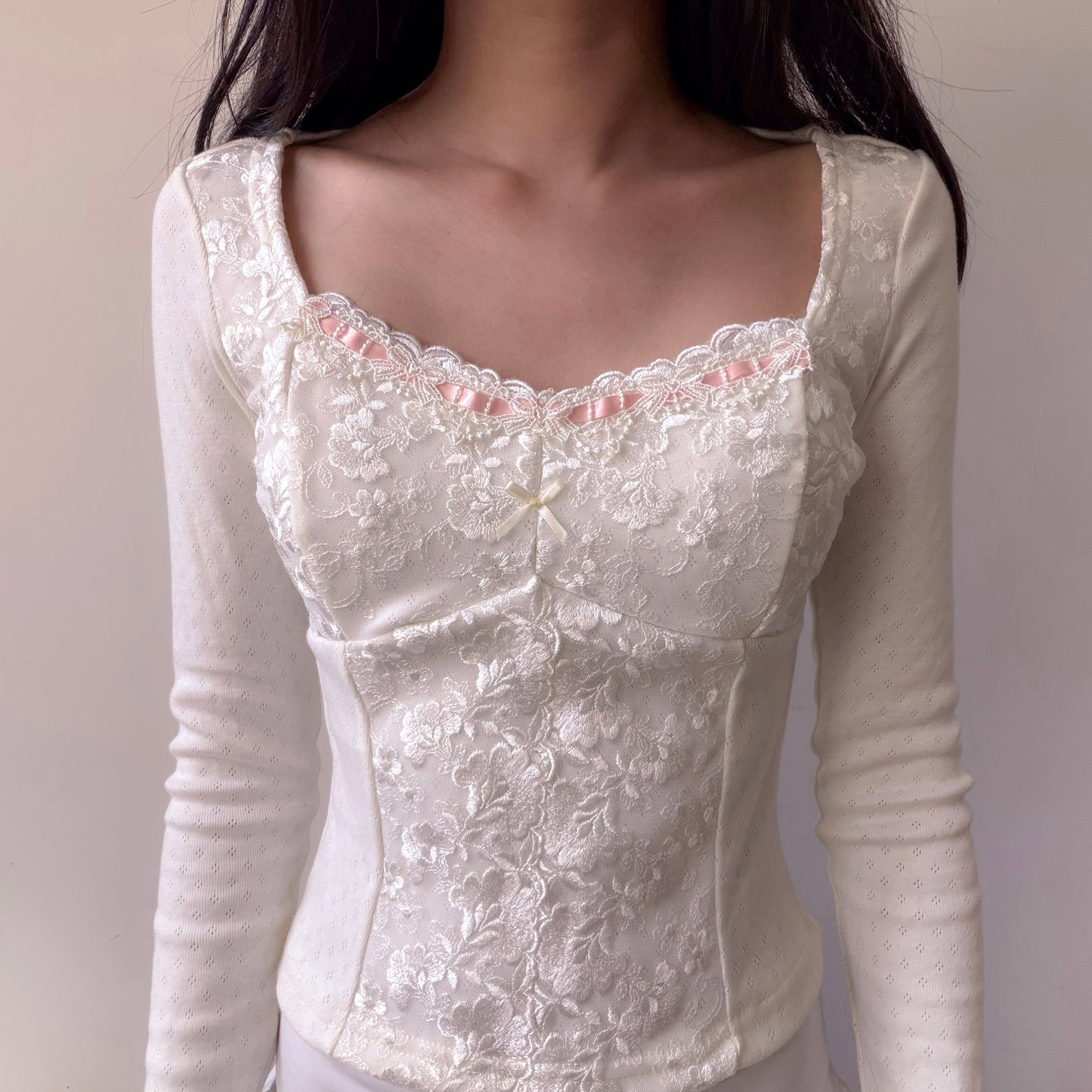 Snow Angel Long Sleeve Pointelle Tee
