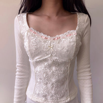 Snow Angel Long Sleeve Pointelle Tee