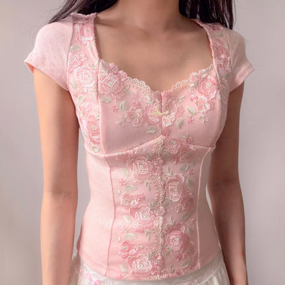 Rosette Reverie Cotton Tee