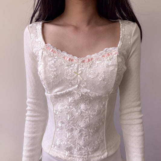 Snow Angel Long Sleeve Pointelle Tee