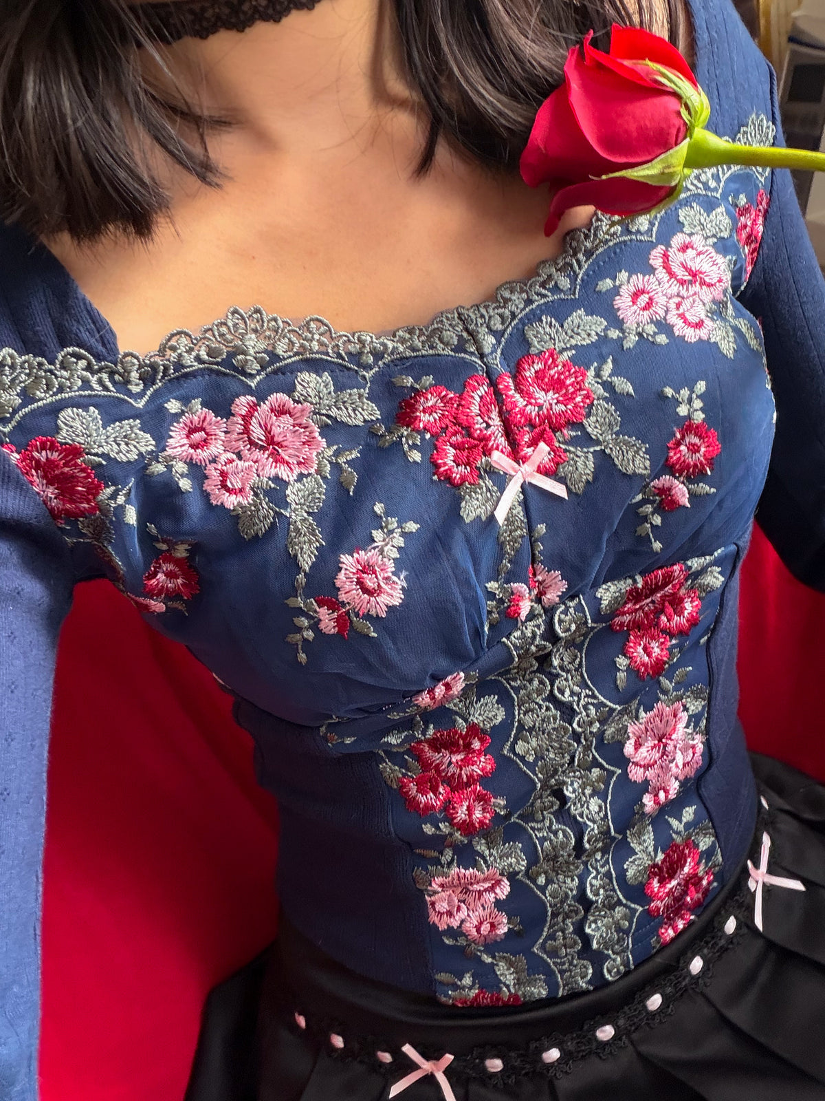 Midnight Rose Long Sleeve Top