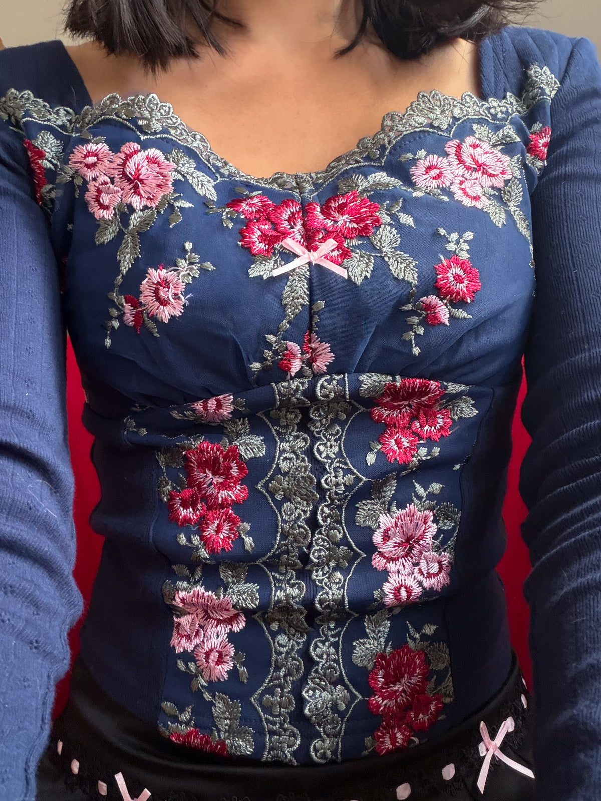Midnight Rose Long Sleeve Top